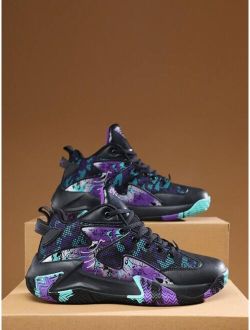 comB&B938 shoes store Men Camo & Chinese Dragon Pattern Lace-up Front Basketball Shoes