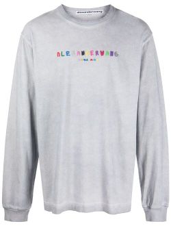 Alexander Wang debossed-logo long-sleeved T-shirt