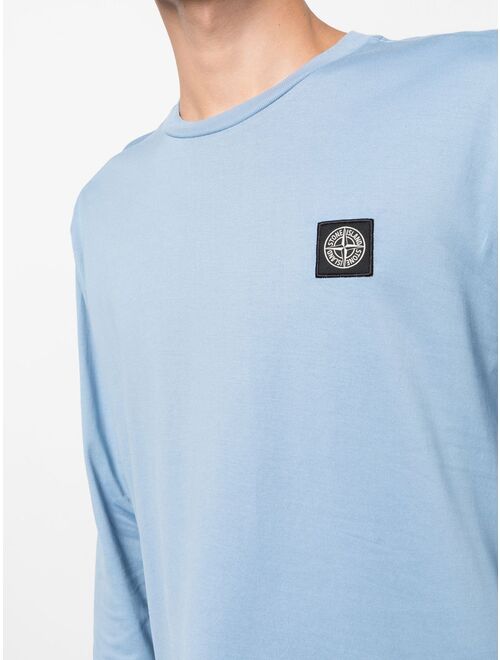 Stone Island logo-patch long-sleeve T-shirt