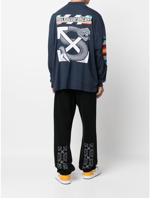 Off-White x SLB logo-embroidered long-sleeve top