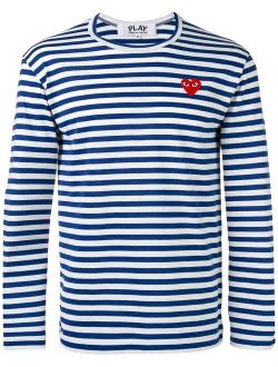 Comme Des Garcons Play striped heart embellished T-shirt