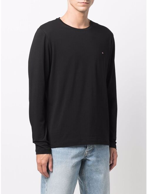 Tommy Hilfiger logo-embroidered long-sleeve T-shirt