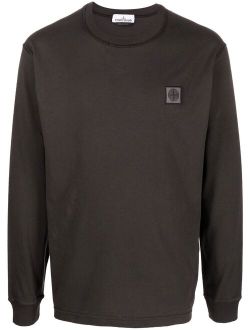 Compass-motif long-sleeved T-shirt