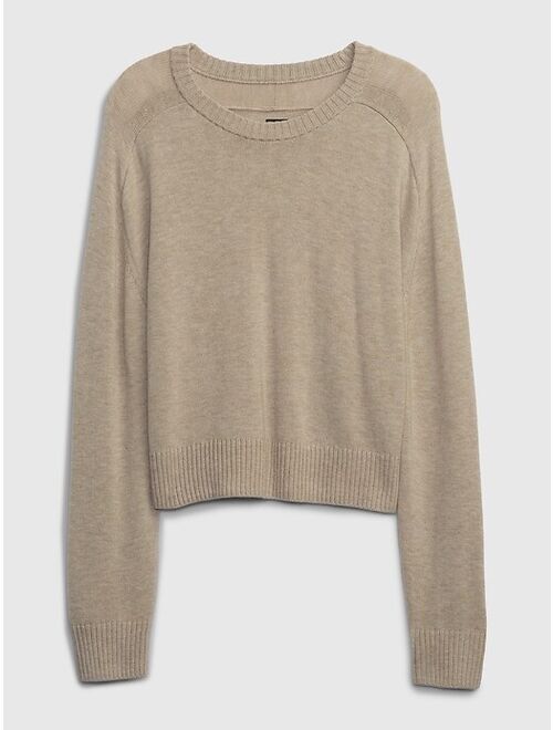 Gap Wool-Blend Cropped Crewneck Sweater