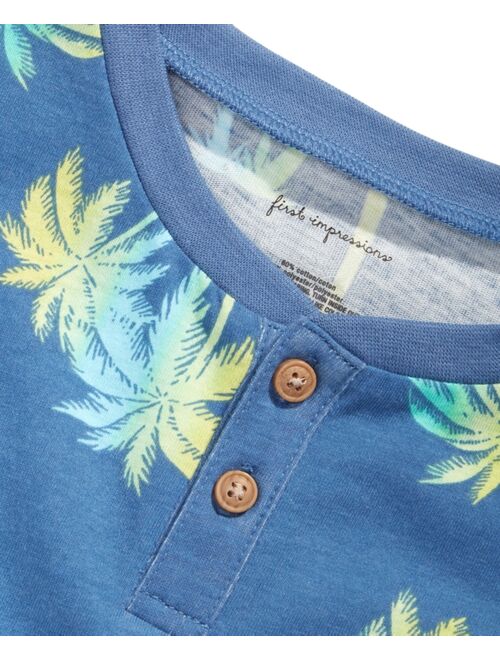 First Impressions Toddler Boys Palm-Print Henley T-Shirt, Created for Macy's
