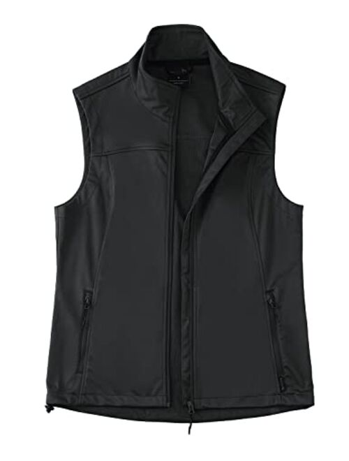 BALEAF Women's Lightweight Vest Softshell Sleeveless Jacket Windproof Stand Collar with Zipper Pockets Running Hiking Golf