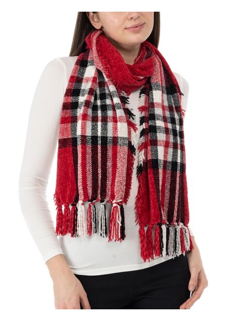 CHARTER CLUB Women's Chenille Plaid Scarf, Created for Macy's