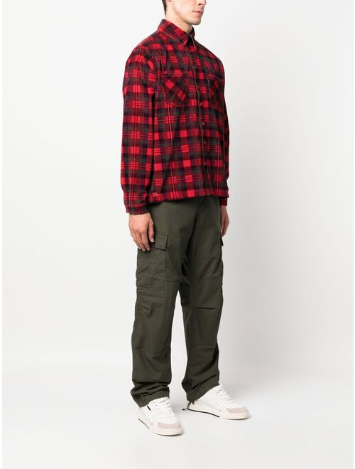 ERL long-sleeve corduroy checked shirt