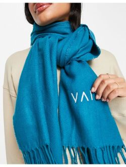 VAI21 xl fringe scarf in teal