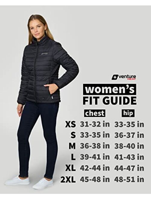 Venture Heat Women's Bluetooth Heated Jacket with Battery Pack Included - App Control Puffer Coat 7.4V