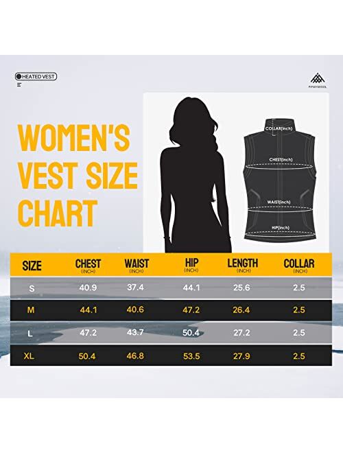 PIFMYSEDOL Heated Vest for Women with Battery Pack, Lightweight Rechargeable Electric Heating vest with 9 Heating Panels