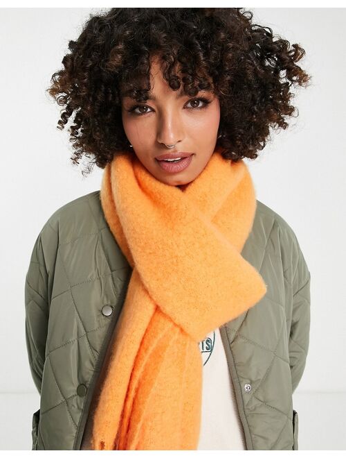 Topshop supersoft chunky scarf in orange