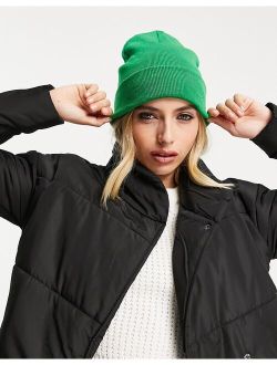 Only ribbed beanie in bright green