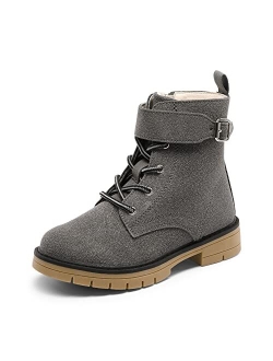 Boys Girls Lace-up Combat Ankle Work Boots with Side Zipper(Little Kid/Big Kid)