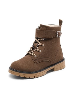 Boys Girls Lace-up Combat Ankle Work Boots with Side Zipper(Little Kid/Big Kid)