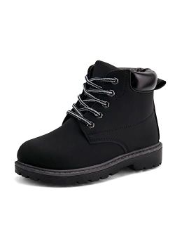 starmerx Boys Work Boots Kids Lace Up Ankle Boots Classic Combat Boots (Toddler/Little Kid/Big Kid)