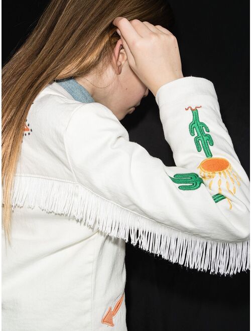 Stella McCartney Kids embroidered-detail fringe blazer