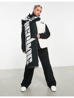 ASOS Weekend Collective logo scarf in gray