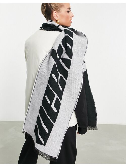 ASOS Weekend Collective logo scarf in gray