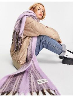 Damson Madder oversized blanket scarf in lilac stripe