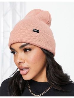 Inflection knit beanie in rose pink