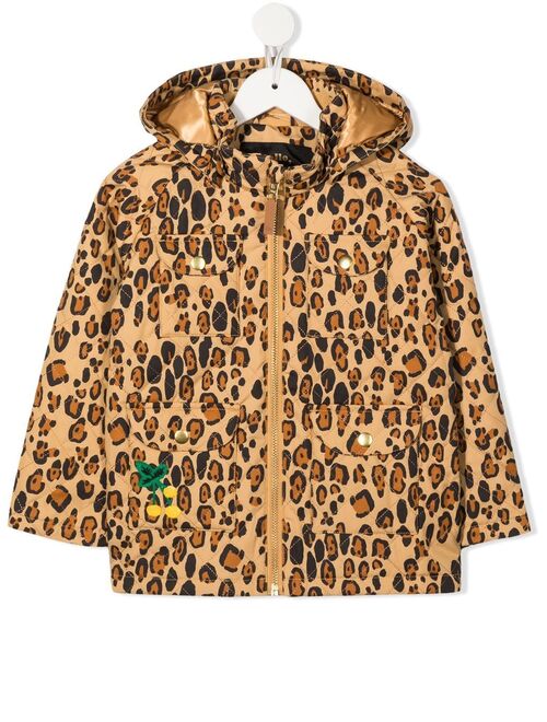 Mini Rodini leopard print hooded jacket