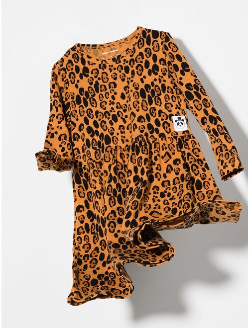 Mini Rodini leopard print flared dress
