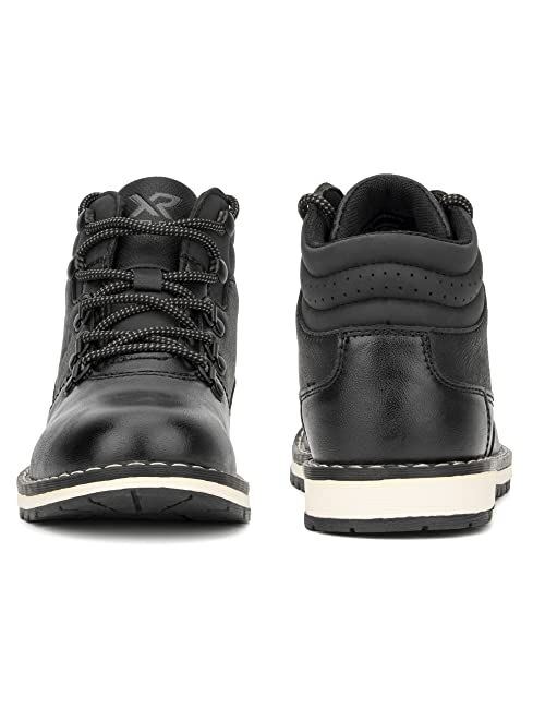 X RAY Footwear Fashion Classic Lace Up Combat Faux Leather High-Top Chukka Boots Boots w/Pull Tab, Cap-Toe, Block Heel Platform, Thermoplastic Rubber Outsole