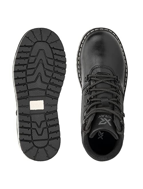 X RAY Footwear Fashion Classic Lace Up Combat Faux Leather High-Top Chukka Boots Boots w/Pull Tab, Cap-Toe, Block Heel Platform, Thermoplastic Rubber Outsole