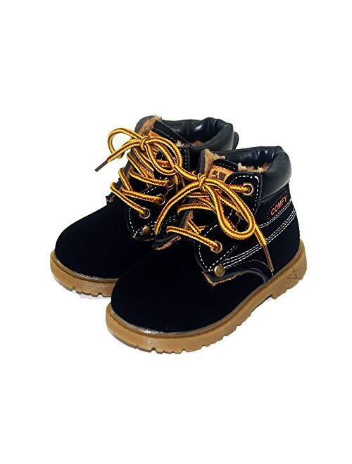 Happy Cherry Baby Autumn Martin Boots Fashion Suede Leather Lace-Up Boots Soft Flat Ankle