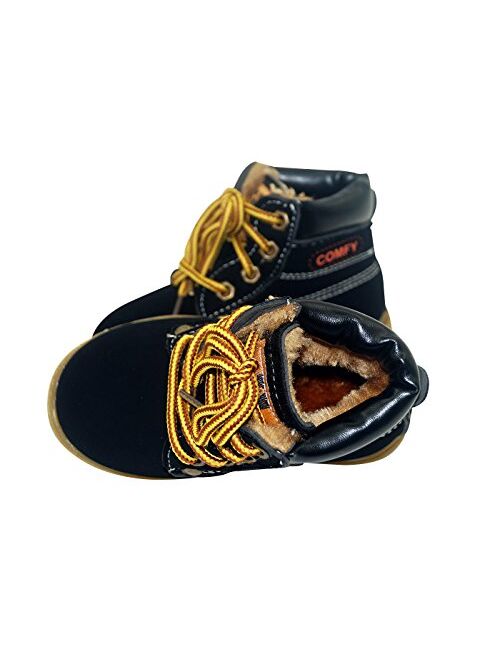 Happy Cherry Baby Autumn Martin Boots Fashion Suede Leather Lace-Up Boots Soft Flat Ankle