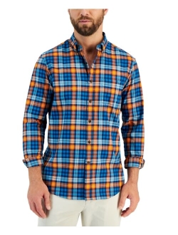 Men's Regular-Fit Brushed Plaid Shirt, Created for Macy's
