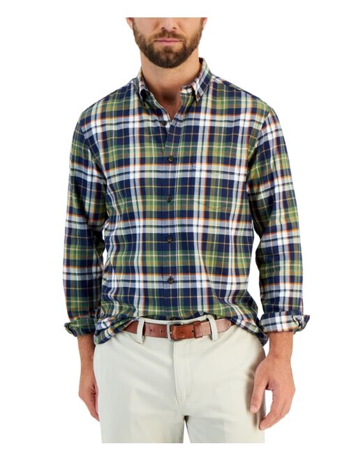 Club Room Men's Regular-Fit Brushed Plaid Shirt, Created for Macy's