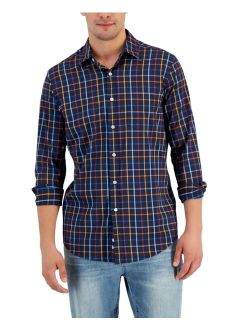 Men's Plaid Tech Woven Button-Up Shirt, Created for Macy's