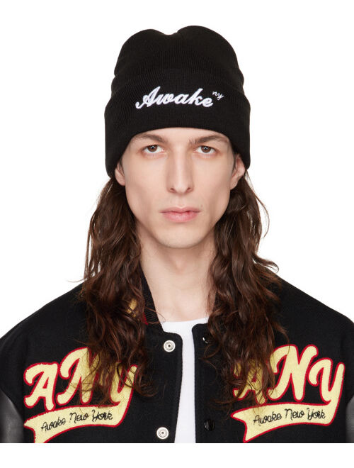Awake NY Black Script Beanie