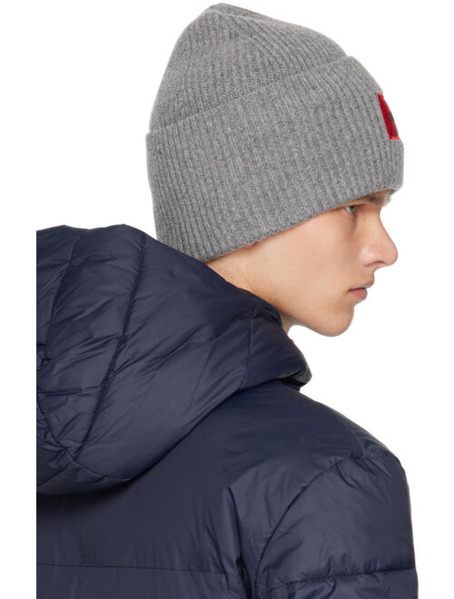Hugo Gray Logo Label Beanie