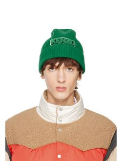 Green College Patch Beanie