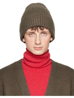 Acne Studios Khaki Ribbed Beanie