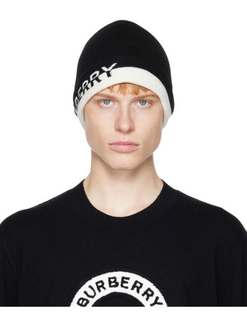 Burberry Black Intarsia Beanie