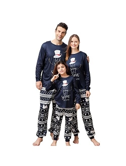 Angelggh Family Christmas PJs Matching Sets, Holiday Pajamas for Women/Men/Kids/Couples, Printed Long Sleeve Top and Pants Sleepwear