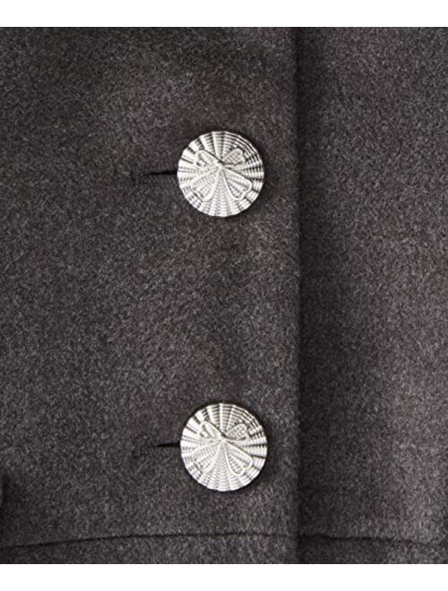 Cremson Girl Wool Look Winter Princess Bow Dress Pea Coat Jacket Faux Fur Collar