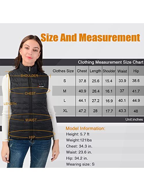 Eskreka Heated Vest Women with Battery Pack Included Rechargeable, Womens Heated Jacket, Lightweight Heated Coat for Outdoor