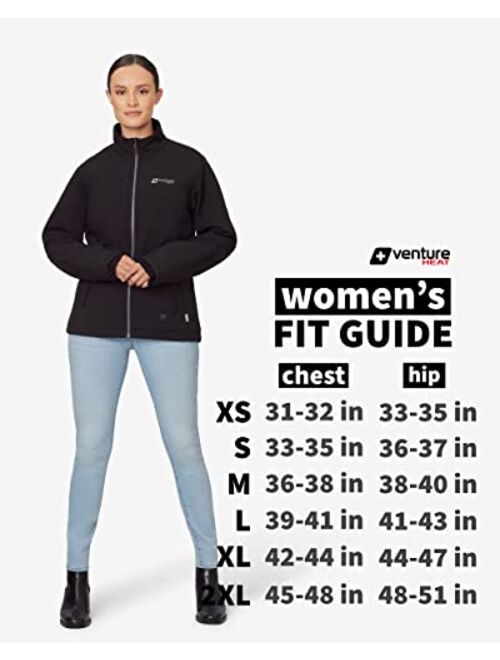 Venture Heat Women's Bluetooth Heated Jacket with Battery Pack Included - App Control Soft Shell Coat with Hand Warmers 7.4V