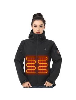 ITIEBO Heated Hooded Jacket with 20W/8500mAh Battery Pack 165/10hrs for Outdoors