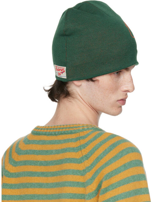 ANDERSSON BELL Green Embroidery Jacquard Beanie