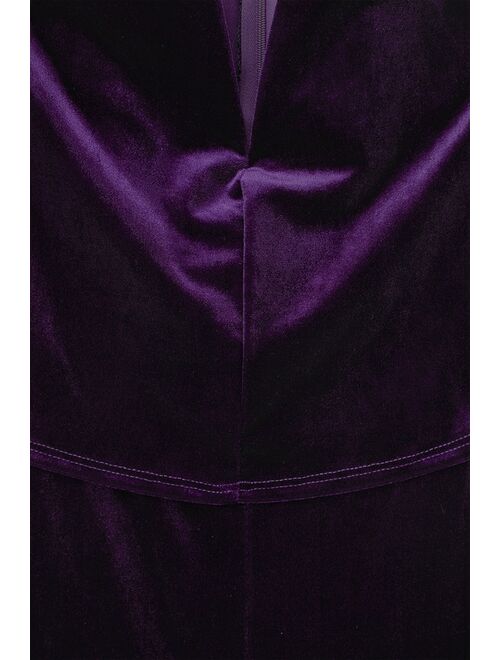 Lulus Power of Love Purple Velvet Strapless Jumpsuit