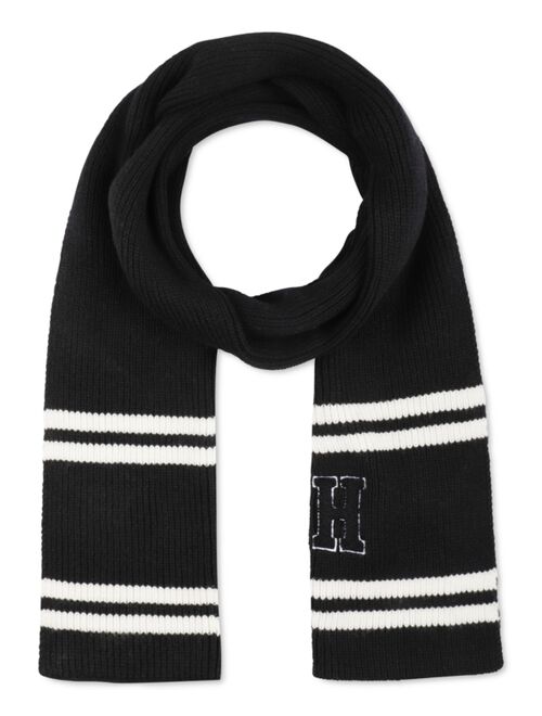 Tommy Hilfiger Men's Varsity Patch Ribbed Logo Scarf