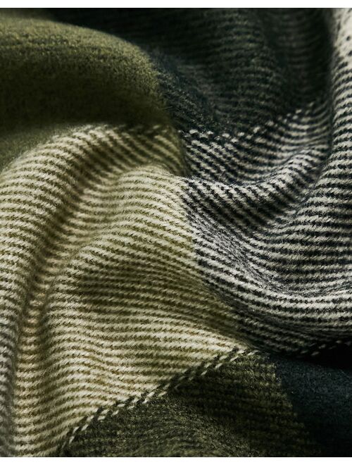 Only & Sons check scarf in khaki