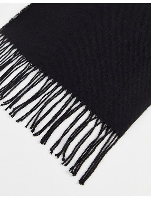Reclaimed Vintage Inspired unisex blanket scarf in black - BLACK