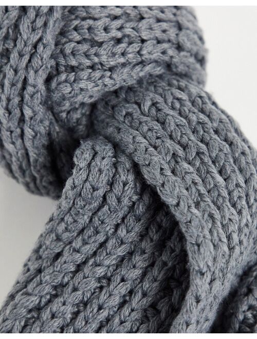 ASOS DESIGN knitted scarf in gray